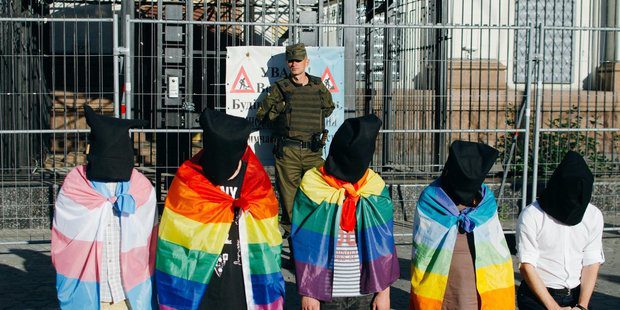 Пикет активистов Amnesty в поддержку геев в Чечне. Архив. © AI